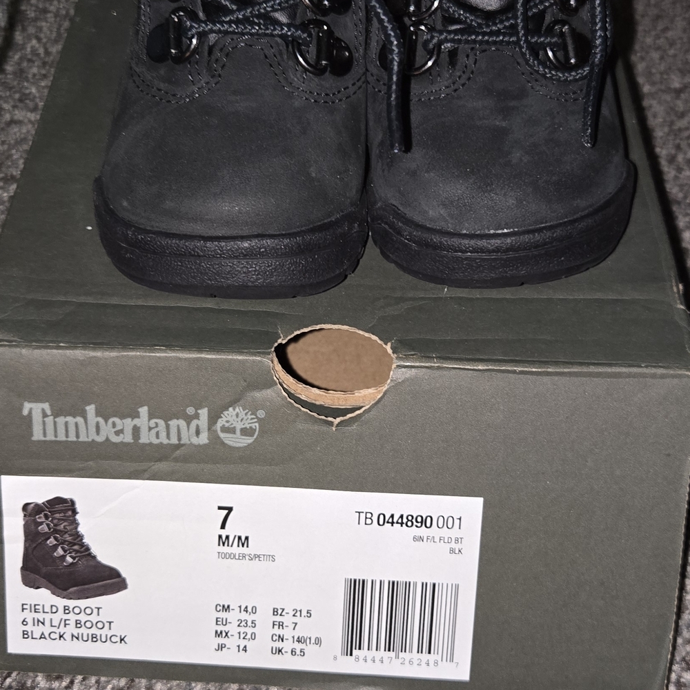 Timberland Kids Black Nubuck Boots